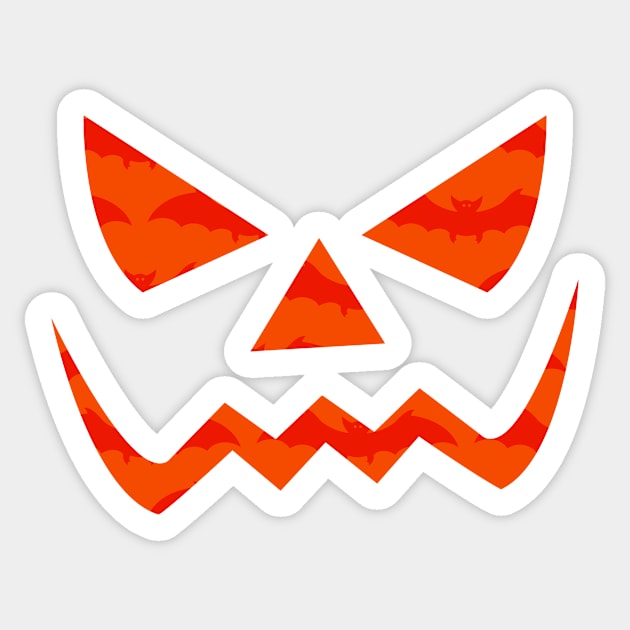 Scary Pumpkin Face Sticker by superdupertees